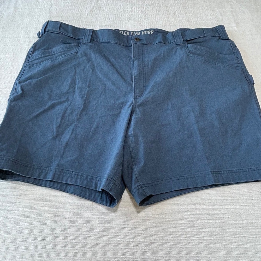 Duluth Trading Co Flex Fire Hose Shorts Mens 48 Relaxed Fit Blue Canvas Workwear